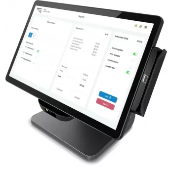 Elo E-Series 3, 8 GB RAM, 128 GB SSD, WLAN, 39,6 cm (15,6''), Full HD, USB, USB-C, RS232, BT, Ethernet, Intel Celeron, SSD, Kit (RS232), schwarz Kassensystem, Display-Diagonale: 39,6