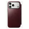Handyhülle Nomad Modern Leather Folio für iPhone 17 Pro Max — Leder, TPU, PC, Aluminium, Burgund, 16 cm (6,3 Zoll)