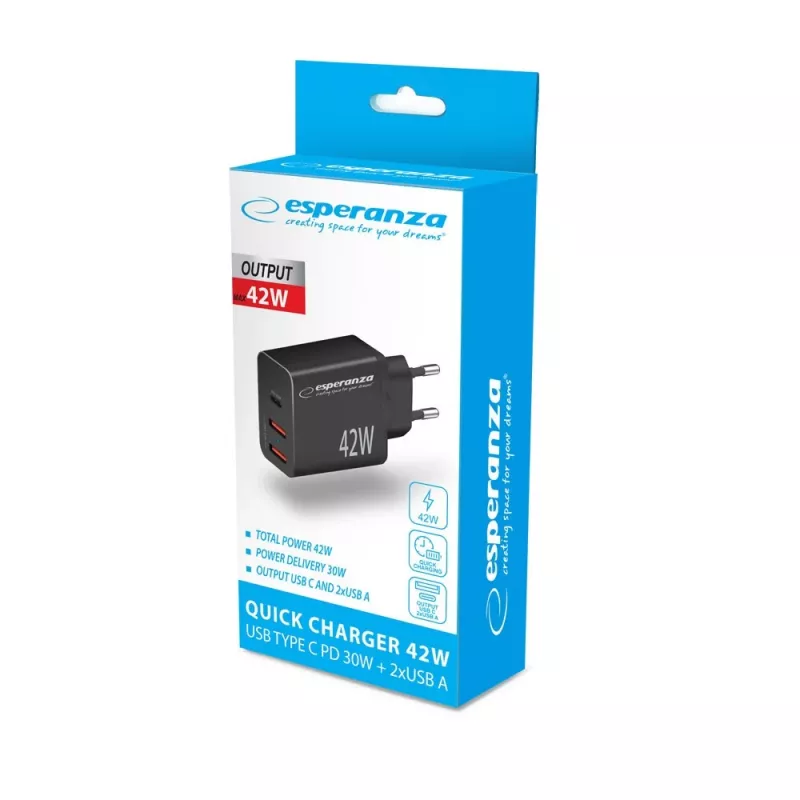 Esperanza EZC106K Netzteil 42W Schwarz