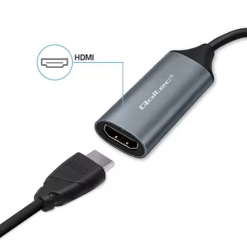 USB-C auf USB-A und HDMI 4K 30Hz Adapter QOLTEC aus Aluminium