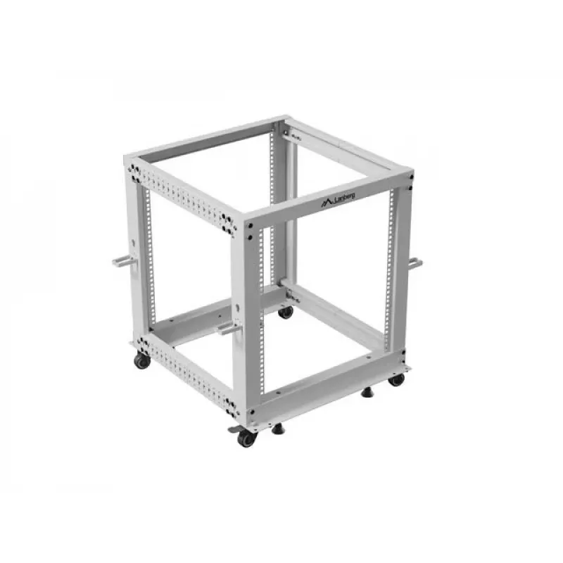 19 Zoll Open Rack LANBERG 12U, einstellbare Tiefe 600–1100 mm, grau