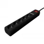 Gembird SPG5-U2-5-02 Steckdosenleiste mit USB-Ladegerät, 5 Steckdosen, 1,5 m, 2x USB, schwarz