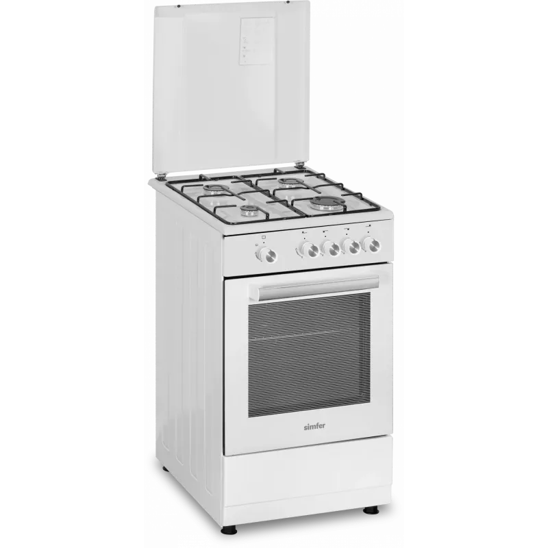 Gasherd SIMFER 4401SGRBB.1 mit Gaskochfeld und Gasbackofen, 50 cm Breite, 55 cm Tiefe, Energieeffizienzklasse A+