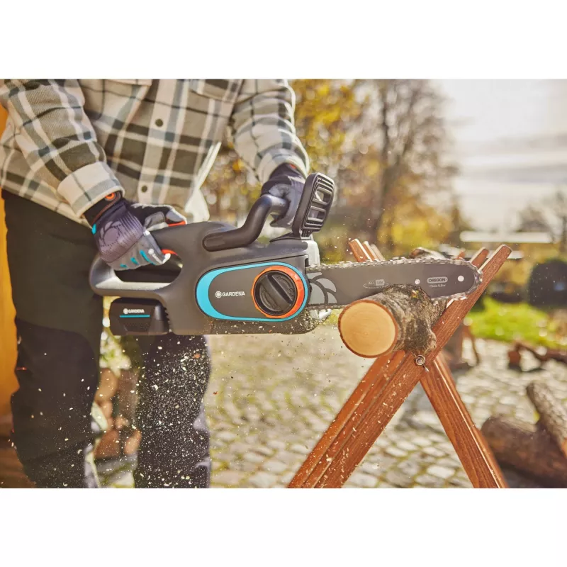 Akku-Kettensäge PowerSaw 250/18V P4A Ready-To-Use Set (Grau/Türkis, Li-Ion Akku 2,5Ah P4A, POWER FOR ALL ALLIANCE)