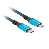 USB-C Kabel M/M USB4 1,5M 240W 60Hz Schwarz-Blau