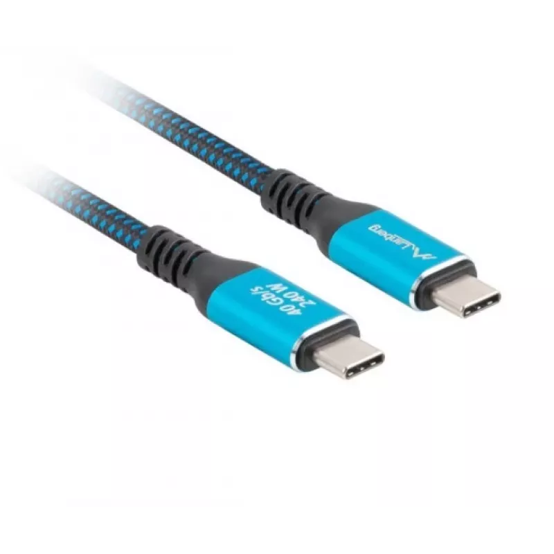 USB-C Kabel M/M USB4 1,5M 240W 60Hz Schwarz-Blau