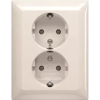 BUSCH JAEGER BJ 202 EUJ-914 SCHUKO® Doppelsteckdose. vollständige Abdeckplatte