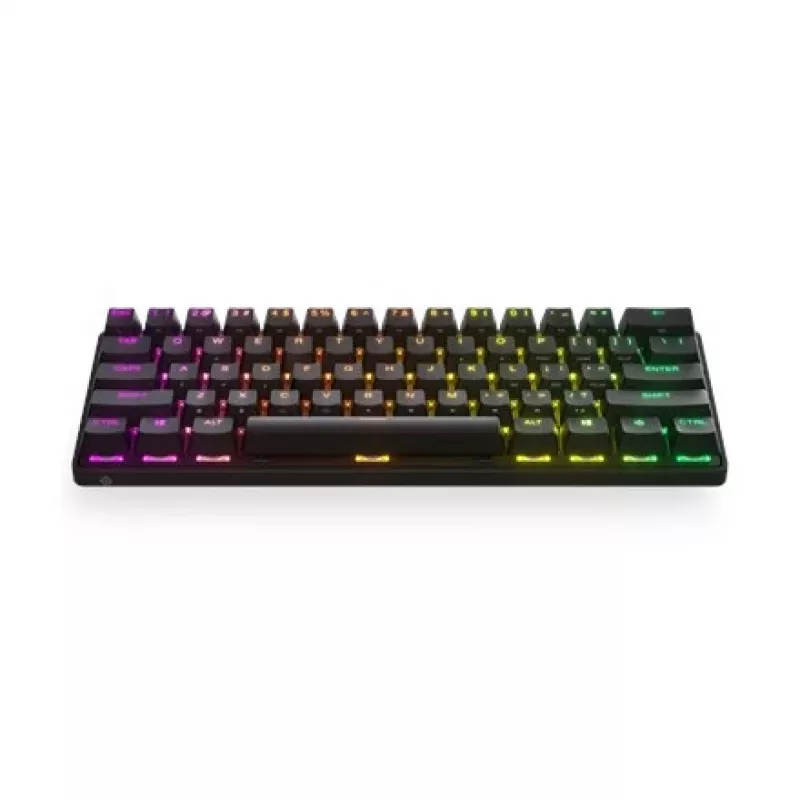 Mechanische Gaming-Tastatur STEELSERIES Apex Pro Mini Wireless — 60% Formfaktor, USB + RF Wireless + Bluetooth, QWERTY US, Schwarz