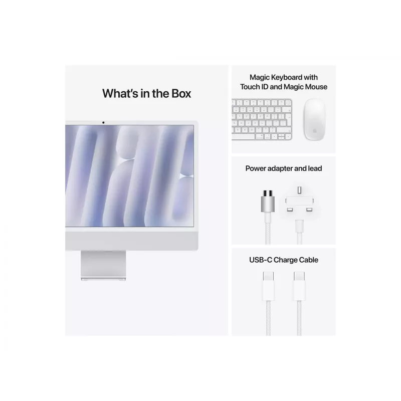iMac 24 Zoll: M4 10/10, 24GB, 512GB SSD – Silber