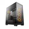 PC-Gehäuse DeepCool CG580 4F Midi Tower — ATX/ITX/MicroATX, gehärtetes Glas, 3×120mm+1×120mm Lüfter, 2×3,5 Zoll & 2×2,5 Zoll, USB-A×2 USB-C×1, schwarz