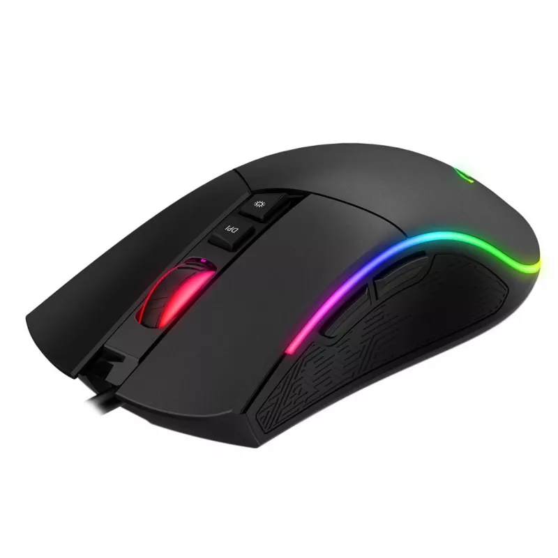 Havit MS1001S - Optische Gaming-Maus für Rechtshänder, USB Typ A, Schwarz-Grau