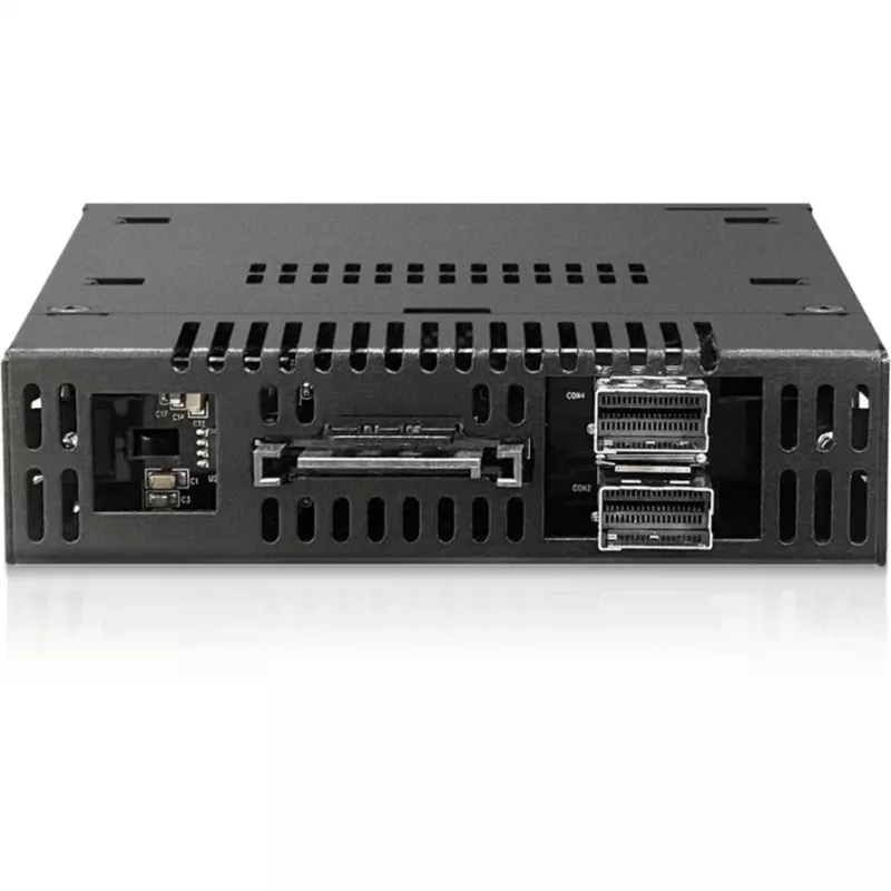 ICY DOCK - ToughArmor - MB834MK-B V2 - 2x M.2 NVMe zu 1x 3,5-Zoll-Schacht Wechselrahmen Metallschlüsselschloss SlimSAS 4i schwarz