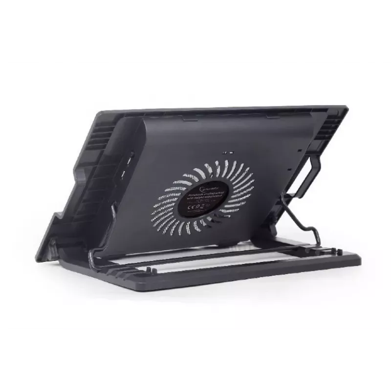 Laptop-Kühlpad Gembird NBS-1F17T-01, für Bildschirme bis 17 Zoll, 1×15 cm Lüfter, USB 2.0, 370×265×33 mm, 350 mA, schwarz