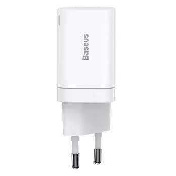 Baseus Super Si Pro Schnellladegerät USB + USB-C 30W (weiß)