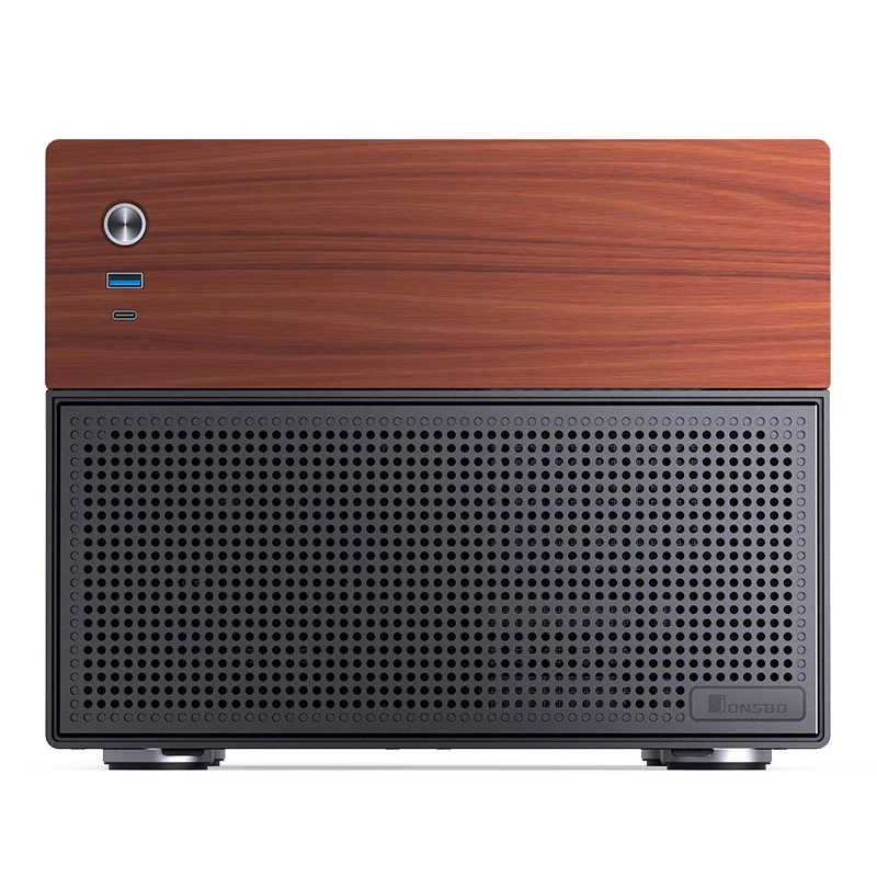 Jonsbo N4 Microtower Gehäuse Schwarz Robustes Stahl Kompaktes PC-Gehäuse