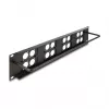 DeLOCK 88195 D-Typ 19-Zoll Patchpanel mit 4 Platten, 16 Ports, 2U, schwarz