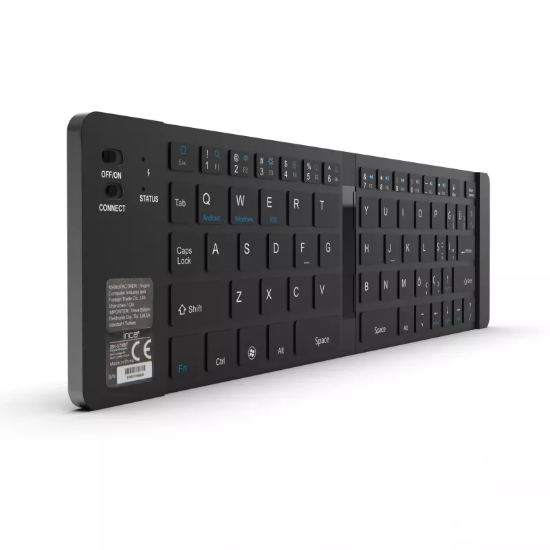 Wireless Tastatur Inca IBK-579BT Bluetooth 66 Tasten Metallic Silber