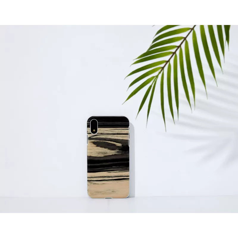 Handyhülle man and wood für iPhone XR — Weißes Ebenholz-Finish