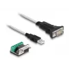 DeLOCK 63465 Serielles Kabel Schwarz Transparent 1,8 m USB Typ-A DB-9