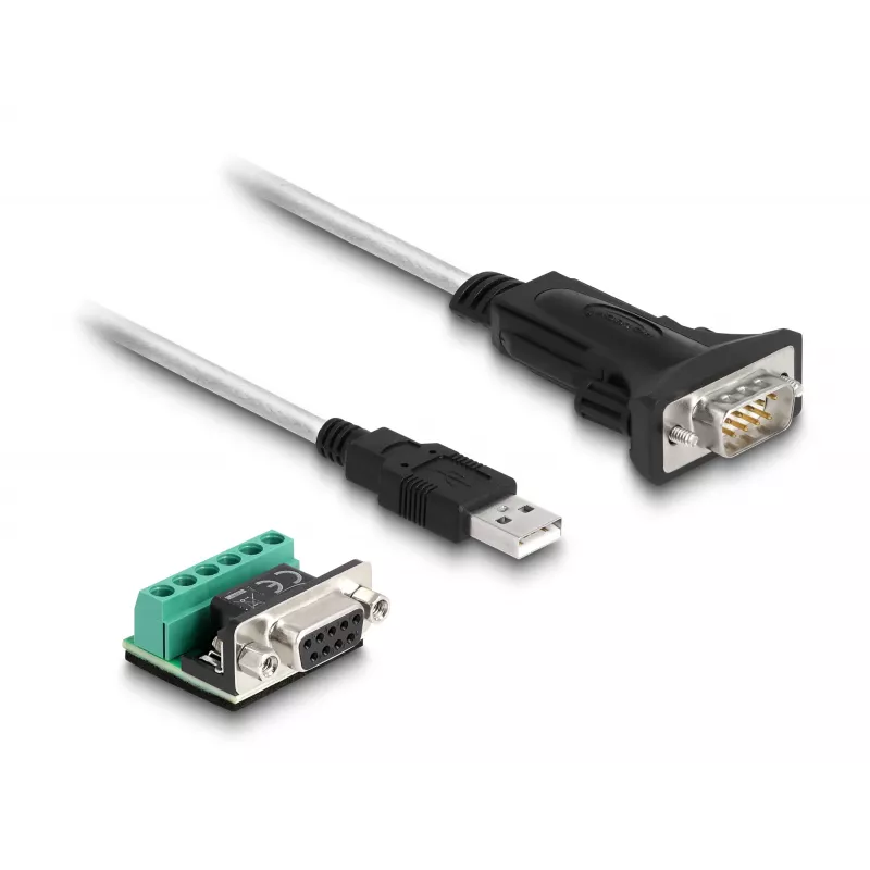 DeLOCK 63465 Serielles Kabel Schwarz Transparent 1,8 m USB Typ-A DB-9
