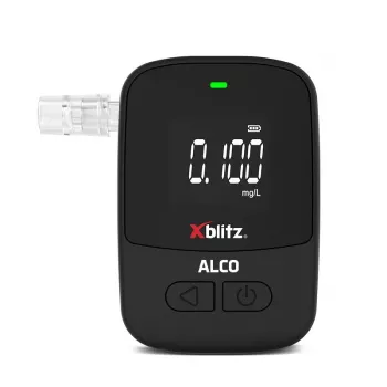Tragbarer elektrochemischer Alkoholtester Xblitz ALCO – BAK 0–4 %, Genauigkeit 0,05 %, LCD, 5 Mundstücke, 2×1,5-V-Batterien