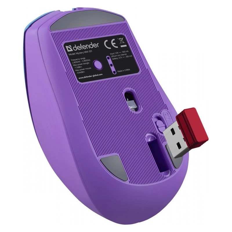 Maus DEFENDER MYSTERY MM-301 RF+BT LILA 1600dpi 6T