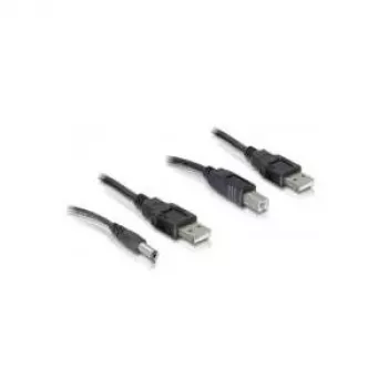 Kabelset USB-A / DC + USB-B 0,3 m DeLOCK 82461