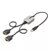 StarTech.com 2ft (60cm) 2-Port USB zu Seriell Adapterkabel, austauschbare DB9 Schrauben/Muttern, COM-Erhaltung, USB-A auf DB9 RS232, FTDI, Level-4 ESD-Schutz, Windows/macOS/ChromeOS/Linux – Robuste TPE-Konstruktion