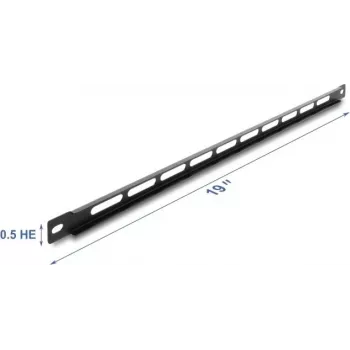 Montageset DELOCK 67459 Schwarze Metallblende mit Kabelbinderhalterungen für 19-Zoll-Rack 0,5HE