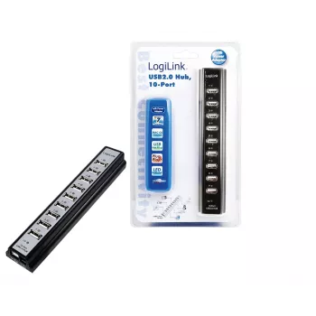 LogiLink UA0096 USB-Hub 480 Mbit/s Schwarz