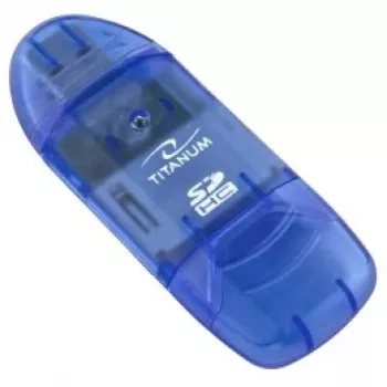 Kartenleser Titanum TA101B USB 2.0, blau – unterstützt MicroSD, SD/SDHC, MMC, MS-Formate, 480 Mbit/s