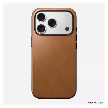 Handyhülle Nomad Modern Leather Case für iPhone 17 Pro, 16 cm (6,3 Zoll), tan, Leder & PC/TPU