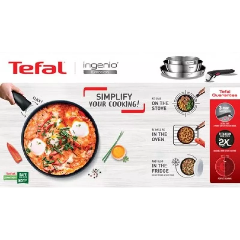 Allzweckpfanne Tefal Emotion L897S374 Edelstahl Rund