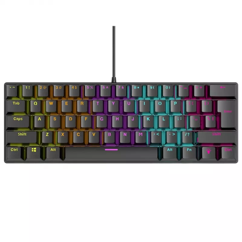 Mechanische Tastatur RAMPAGE PLOWER K60 mit Blue-Switches und RGB-Hintergrundbeleuchtung