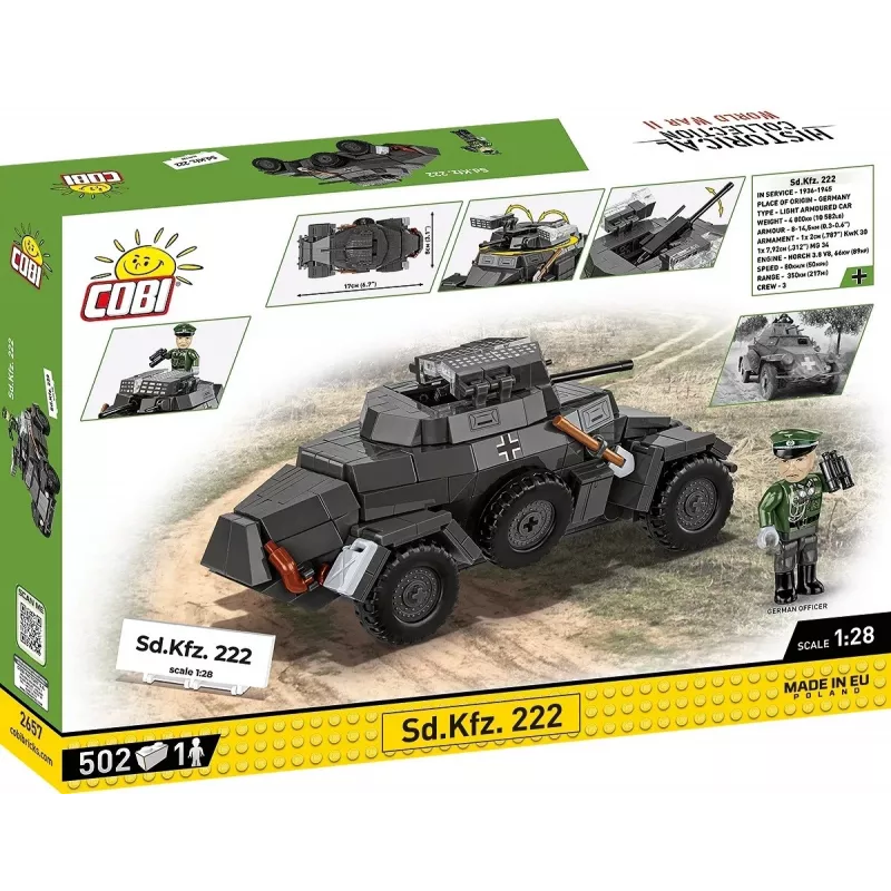 Cobi Blocks Sd.Kfz 222 Modellbausatz COBI-2657 — 502 Bausteine