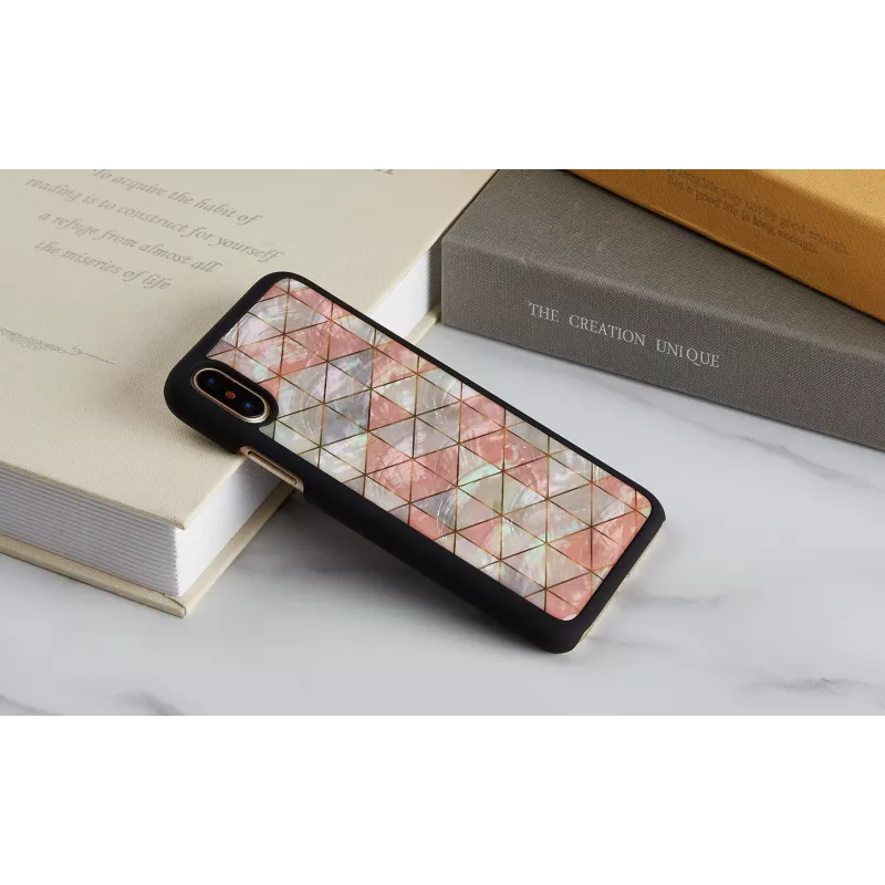 Schutzhülle iKins für iPhone XS / iPhone X, Rautenmuster, schwarz