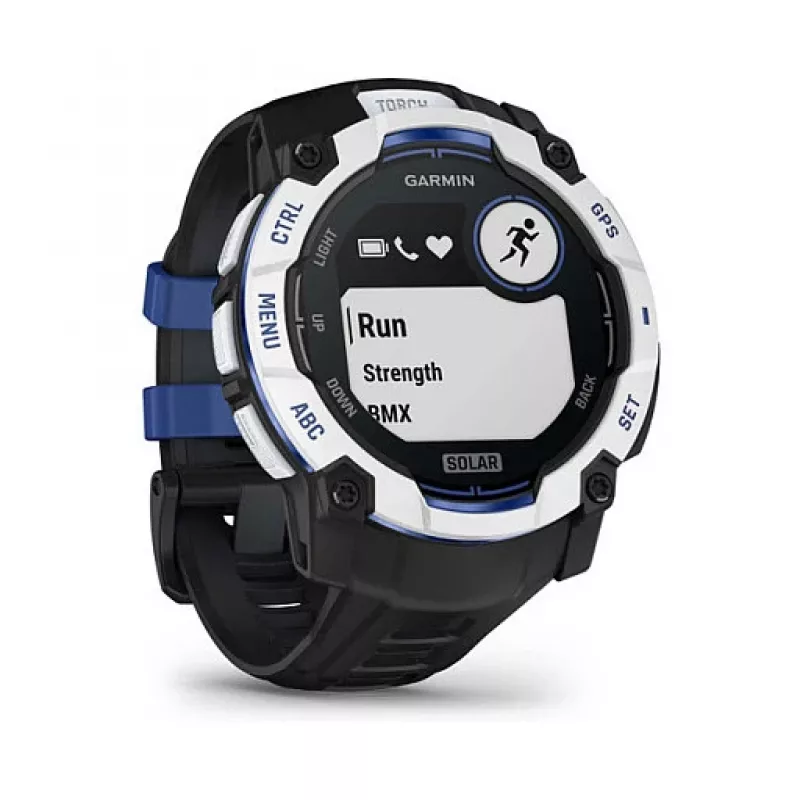 Smartwatch GARMIN Instinct 3.05 cm (1.2 Zoll) AMOLED 45 mm 390x390 px Touchscreen Schwarz Weiß GPS 4 GB 53 g Silikonarmband