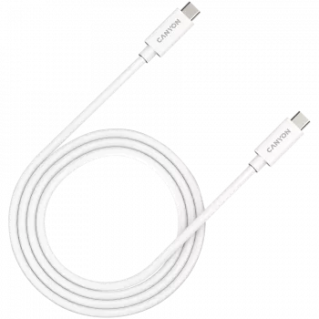 CANYON UC-44, Kabel, U4-CC-5A1M-E, USB4 TYPE-C auf TYPE-C Kabelbaugruppe 40G 1m 5A 240W(ERP) mit E-MARK, CE, ROHS, weiß