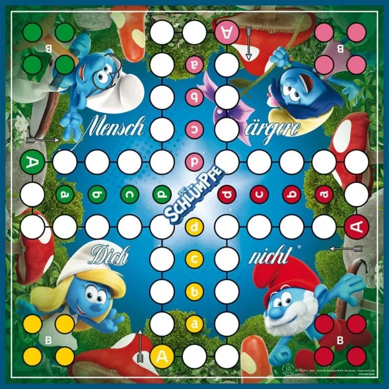 Schmidt Spiele Die Schlümpfe Klassisches Mensch-ärgere-dich-nicht-Brettspiel