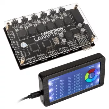Lüfter- und ARGB-Controller Lamptron LAMP-RF625B, schwarz – kabellose Steuerung für PC-Lüfter und RGB-LEDs
