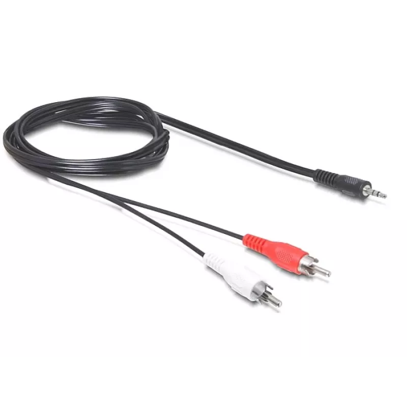 Audiokabel DeLOCK 84000 1,5 m 2xRCA 3,5 mm Schwarz