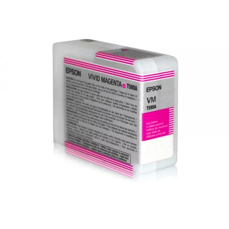 Epson Singlepack Vivid Magenta T580A00, Vivid Magenta, Pigmenttinte, 80 ml, 1 Stück