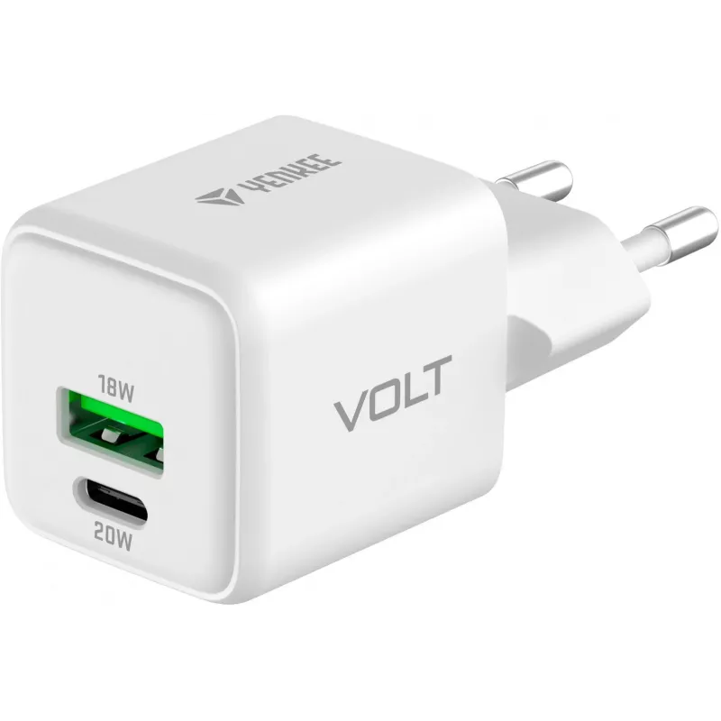 USB-C/A-Netzladegerät YENKEE YAC G38 20W 3A Power Delivery (USB‑C und USB‑A)