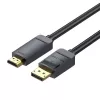 DisplayPort-auf-HDMI-Kabeladapter Vention HAGBH, 2 m, schwarz, 7 mm Durchmesser