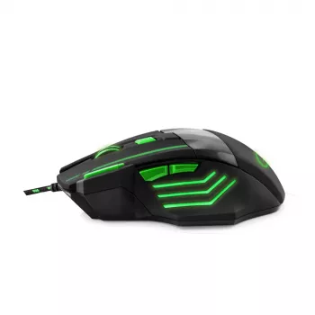 Kabelgebundene Gaming-Maus ESPERANZA EGM201G — rechtshändig, optisch 2400 DPI, 7 Tasten, USB Typ-A, 1,5 m Kabel, schwarz/grün