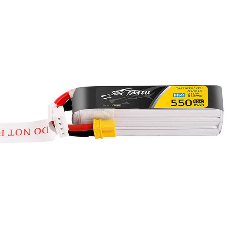 Tattu 3s 550mAh 95C 11.4V HV Lipo Akku mit XT30 Stecker Long-Pack Verbinder