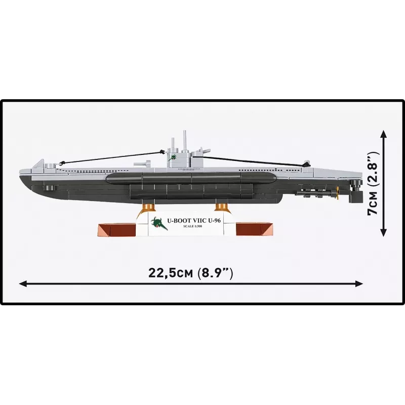 Maßstabsgetreues Modell-U-Boot Cobi Type VIIC 1:300, Bausatz 4857