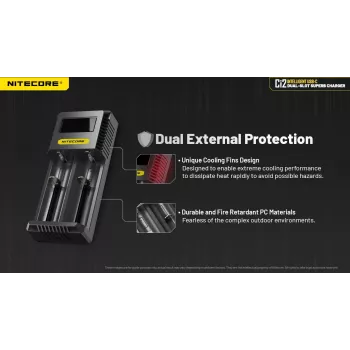 Batterieladegerät Nitecore Ci12 Universelles USB-Ladegerät für Li‑Ion, NiCd, NiMH, 3A Eingang 5/9/12V, Kunststoffgehäuse