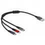 USB-Ladekabel DeLOCK 3-in-1 Typ-A auf Lightning Micro USB USB Typ-C 30 cm