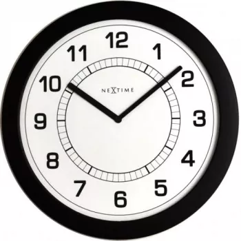 NeXtime Uhr 3045zw Super Slim, Ø28 cm, Wand, Schwarz
